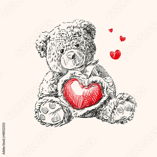 teddy bear with  heart.