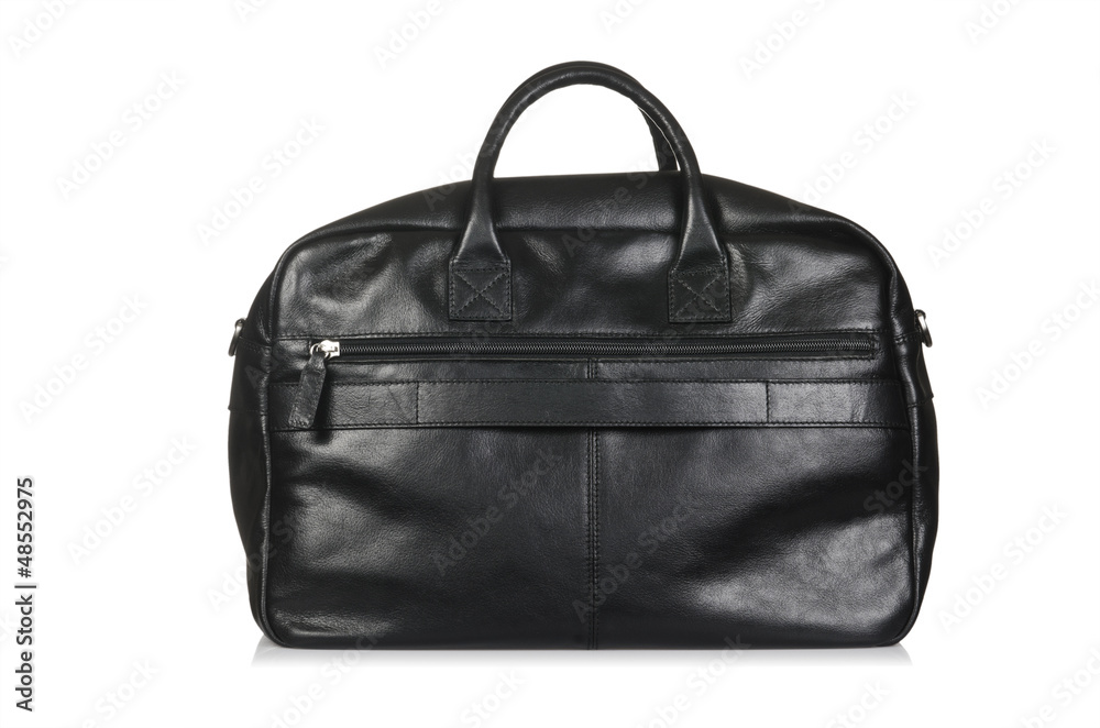 Black leather briefcase isolated on the white Black leather briefcase isolated on the white