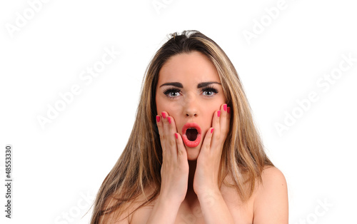 Girl with surprised face expressions