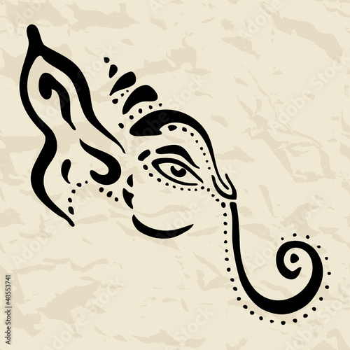 Ganesha Hand drawn illustration.