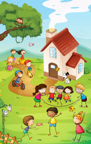 Playground with kids