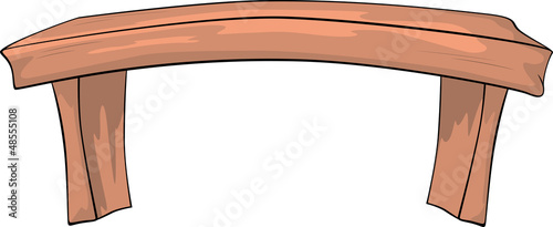 Bench. Cartoon