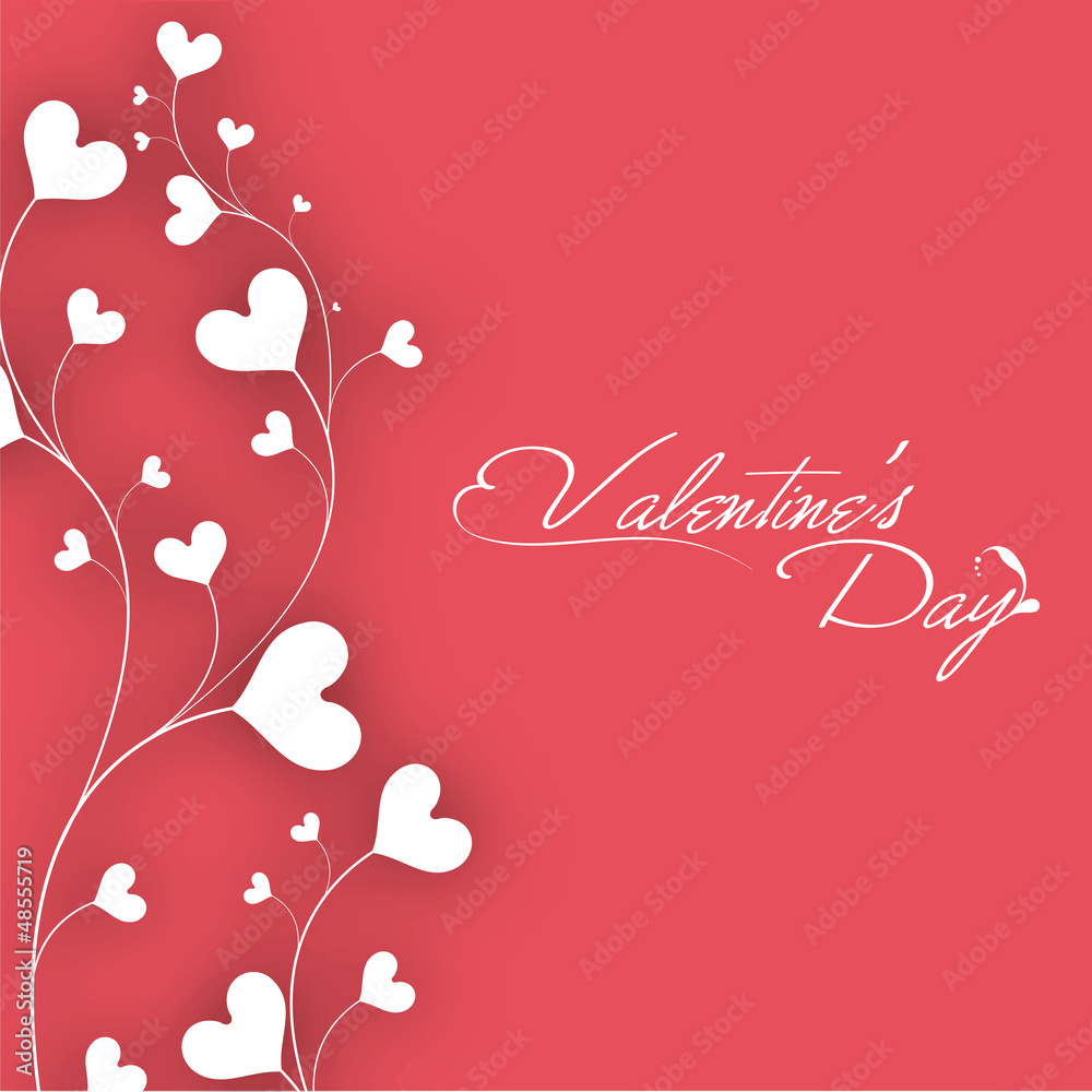 Beautiful Valentines Day greeting card or gift card with white h Beautiful Valentines Day greeting card or gift card with white h