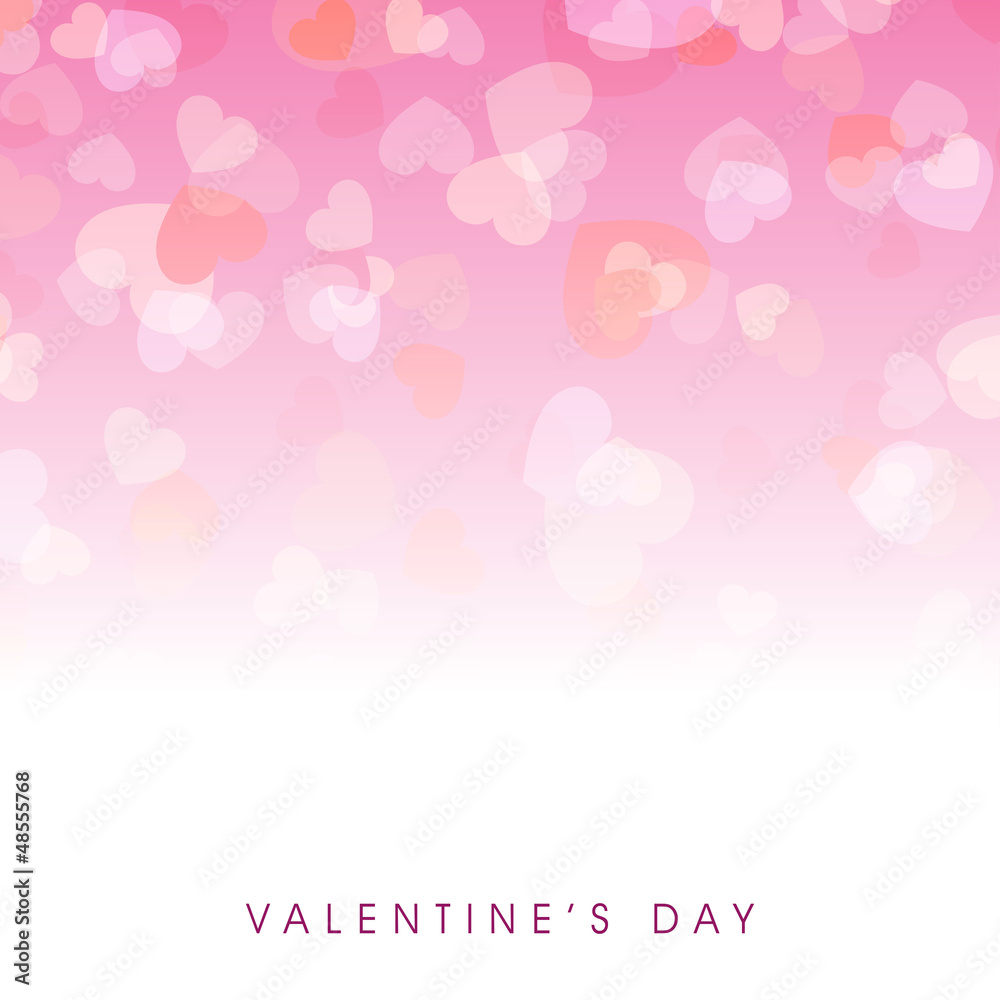 Beautiful Valentines Day background with hearts having transpare