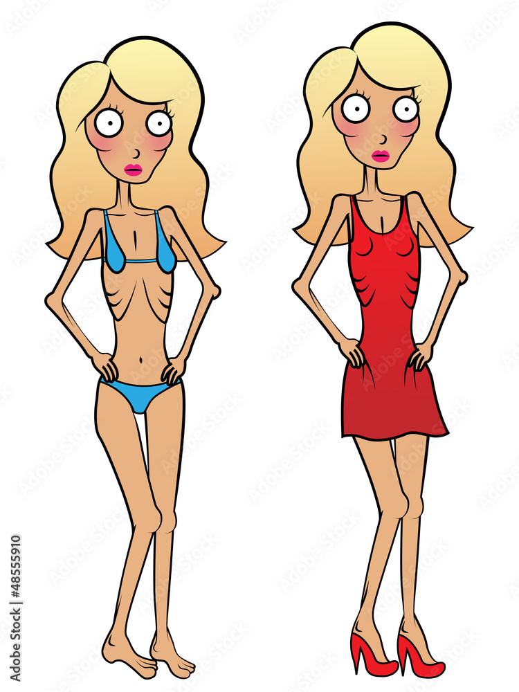 Young woman problem with anorexia Stock Vector | Adobe Stock