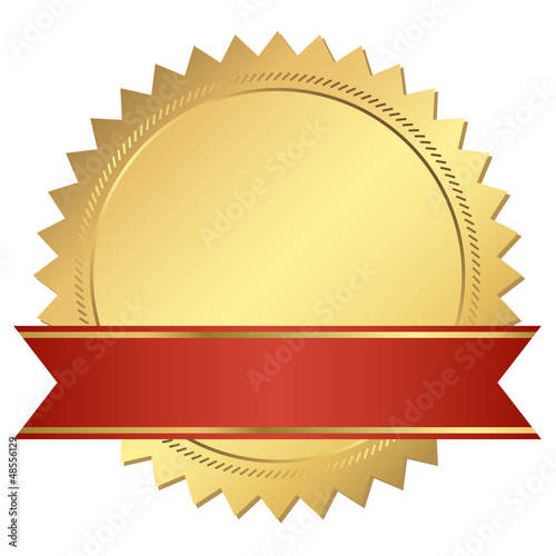 Zertifikat gold mit rotem Banner