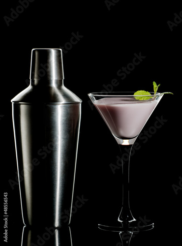 Cream cocktail and shaker