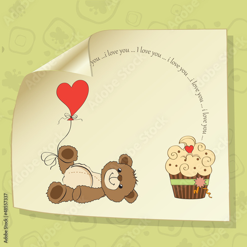 cute love card with teddy bear photo