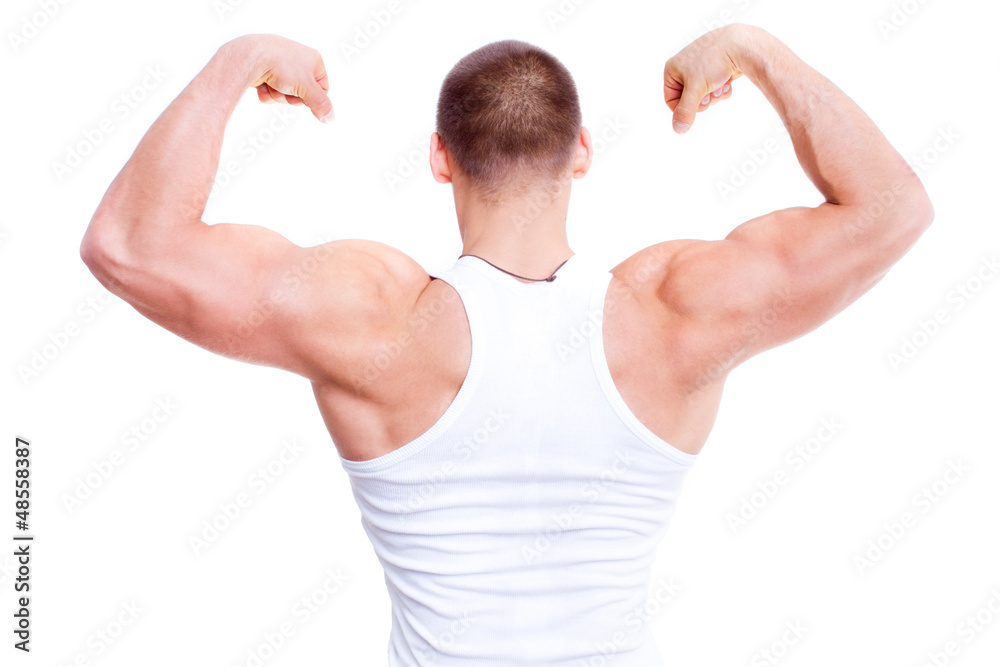 back of muscular man - isolated back of muscular man - isolated