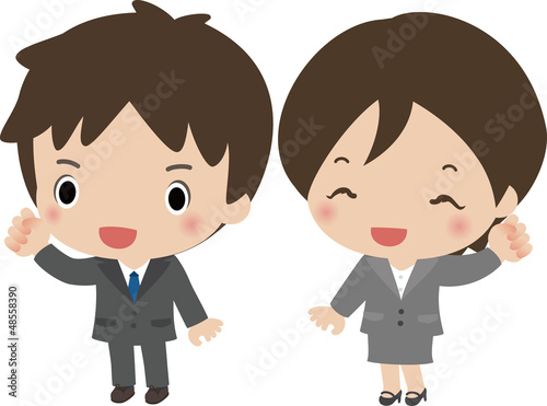 意気込む新入社員の男女