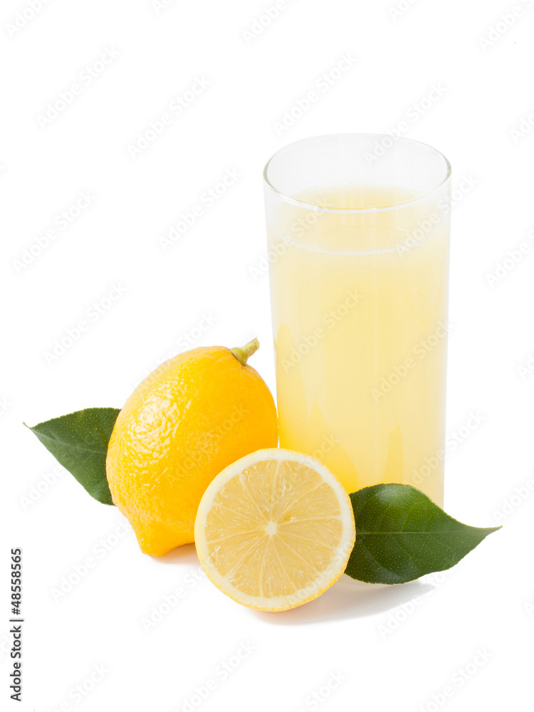 Lemon juice on a white background Lemon juice on a white background