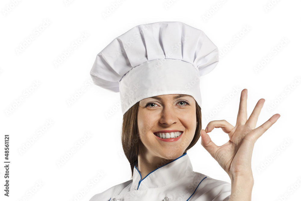 Chef baker or cook showing ok Chef baker or cook showing ok