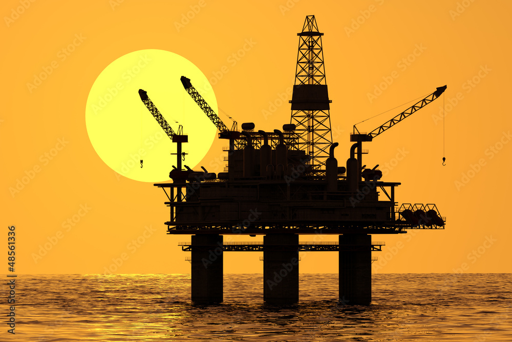 Obraz premium Oil platform on sea.