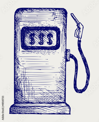 Gas station pump. Doodle style