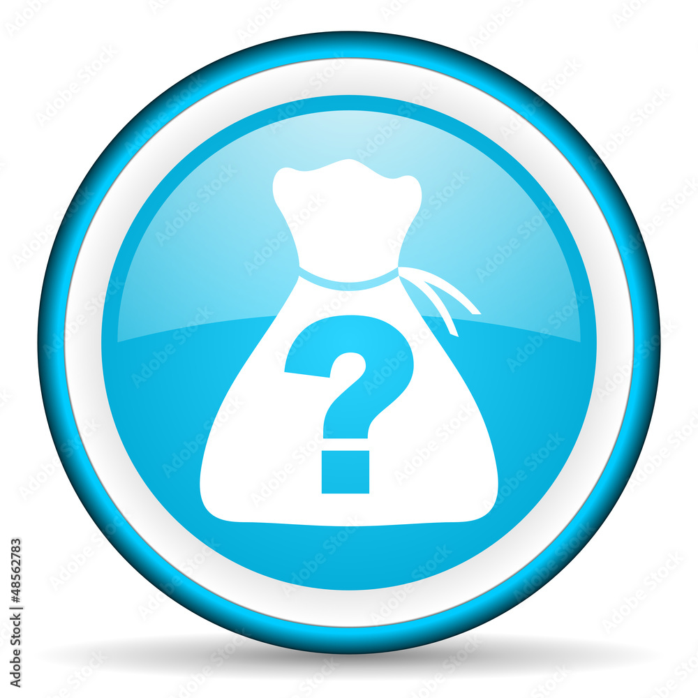 riddle blue glossy icon on white background riddle blue glossy icon on white background