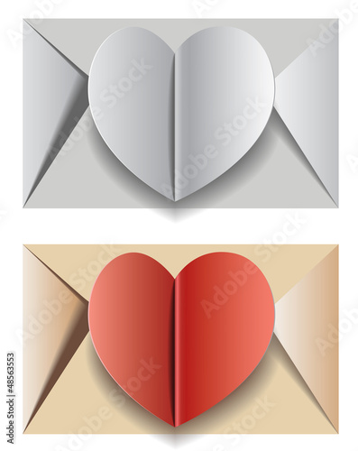 An envelope with the heart