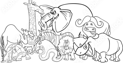 african safari animals cartoon for coloring