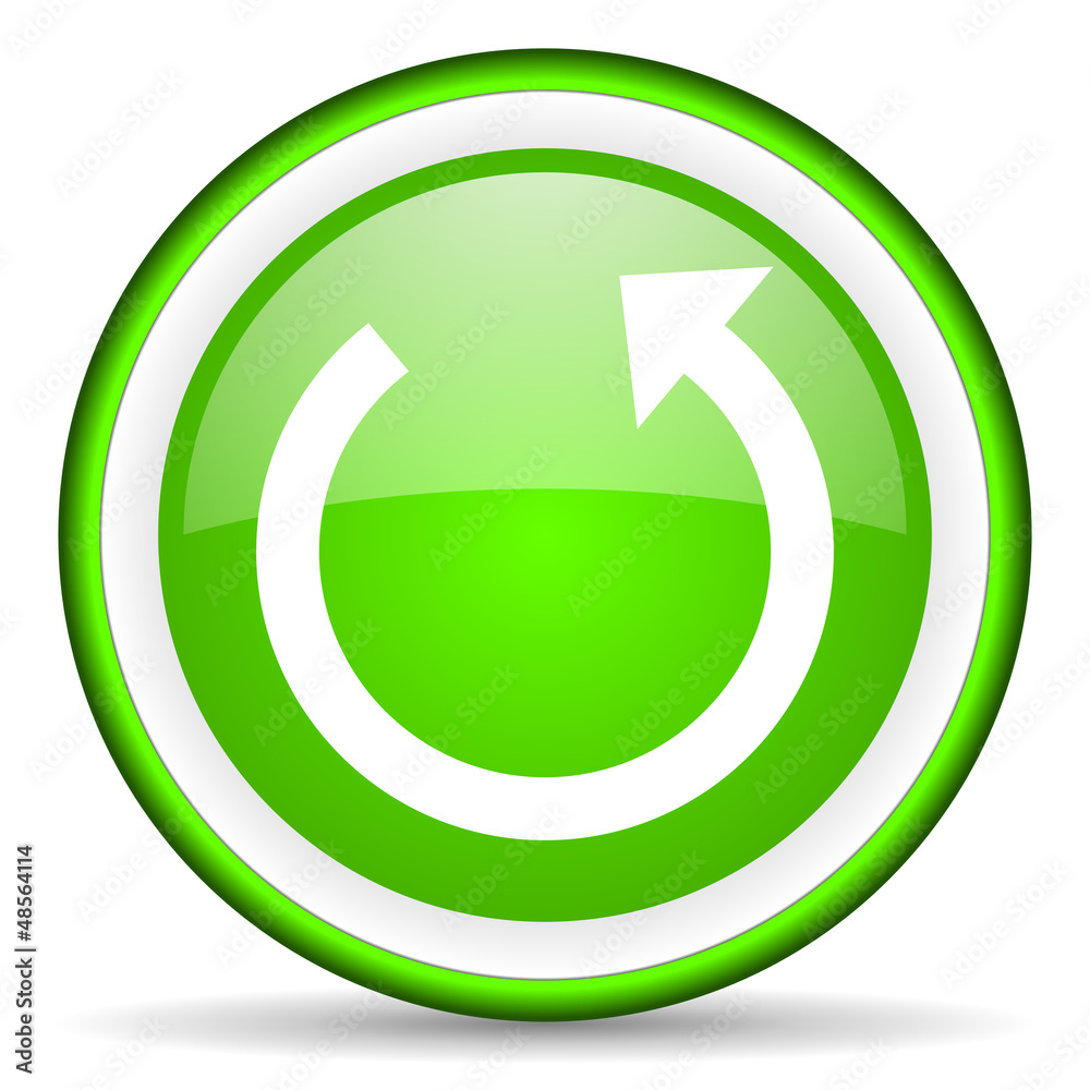 rotate green glossy icon on white background rotate green glossy icon on white background