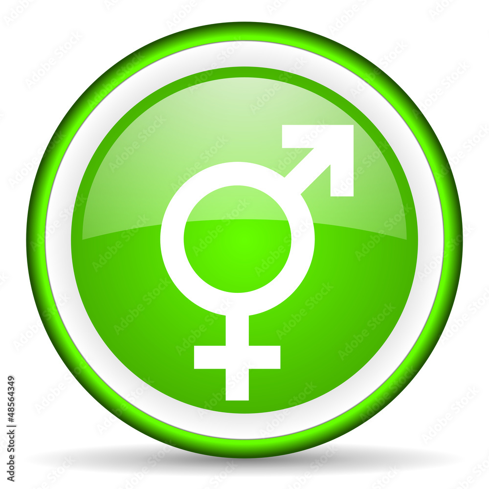 sex green glossy icon on white background sex green glossy icon on white background