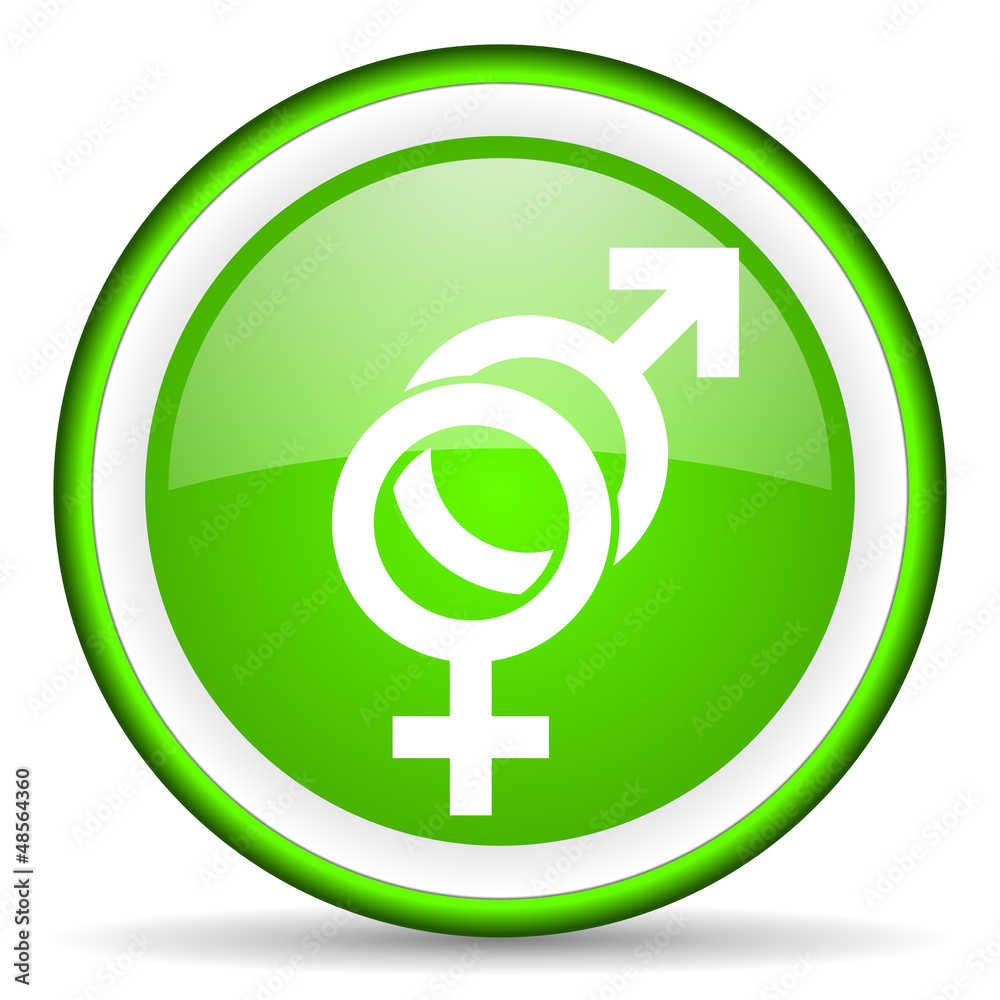sex green glossy icon on white background sex green glossy icon on white background
