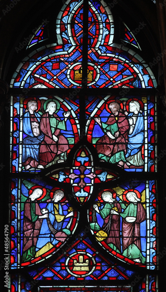 Stained glass window in La Sainte-Chapelle in Paris