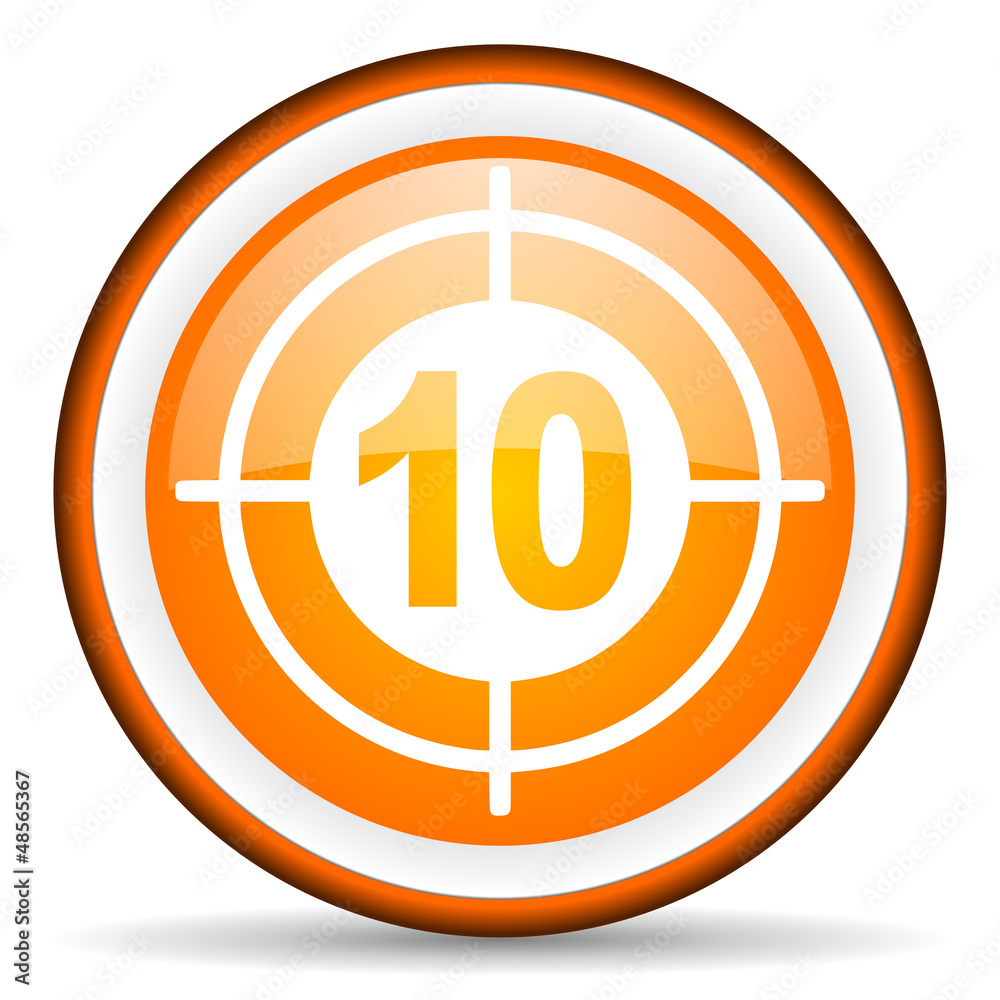 target orange glossy icon on white background target orange glossy icon on white background