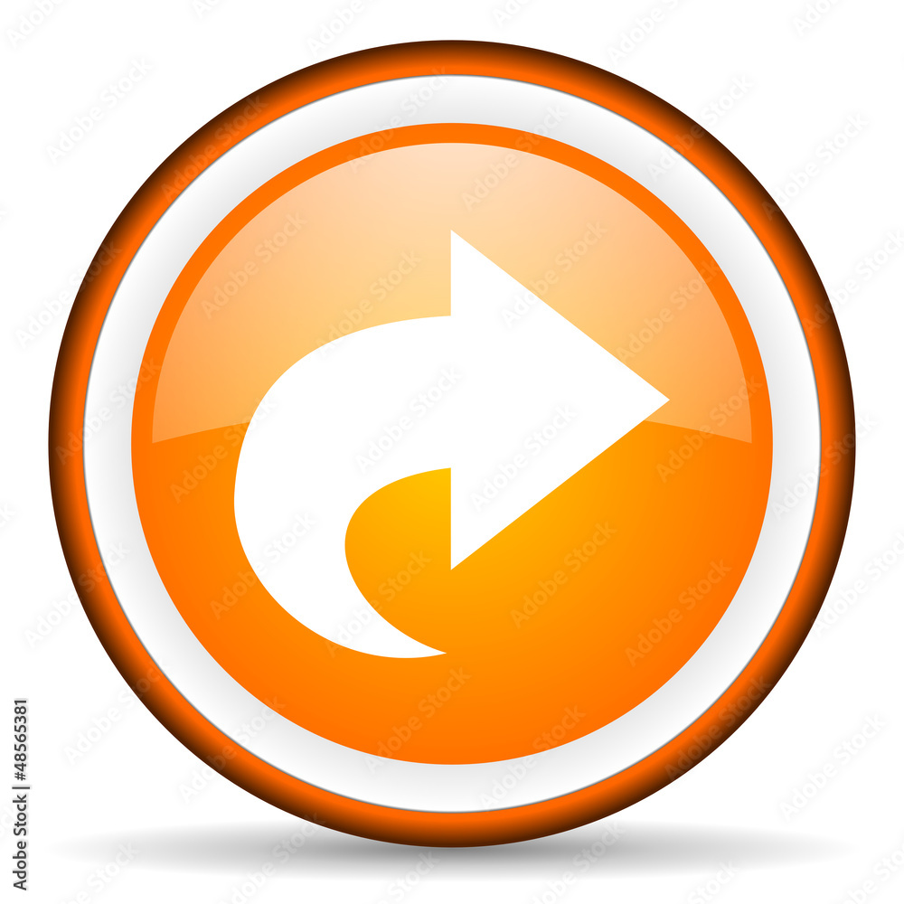 next orange glossy icon on white background next orange glossy icon on white background