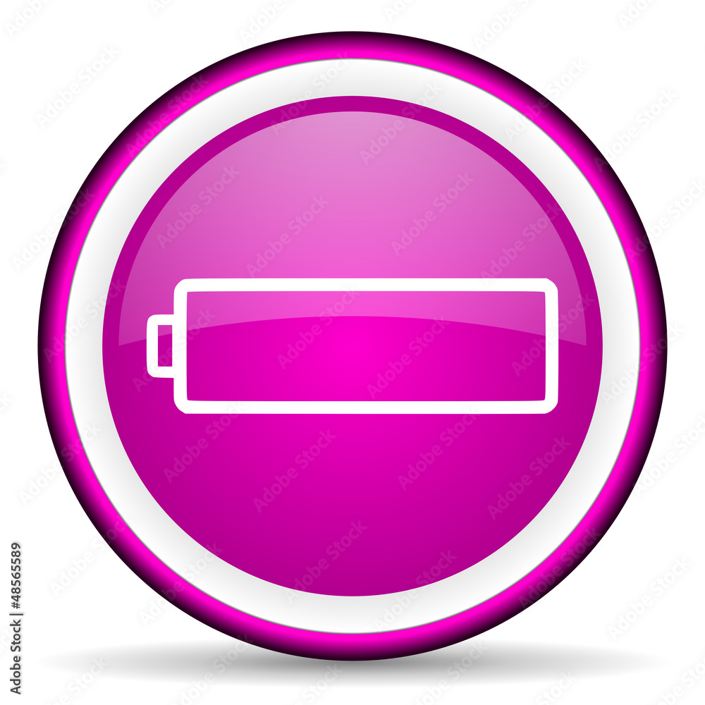 battery violet glossy icon on white background battery violet glossy icon on white background