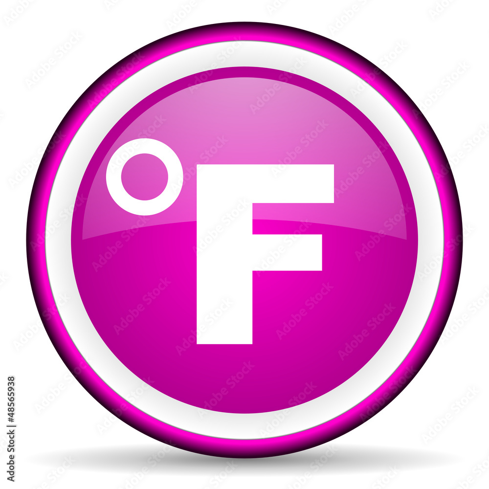 fahrenheit violet glossy icon on white background fahrenheit violet glossy icon on white background