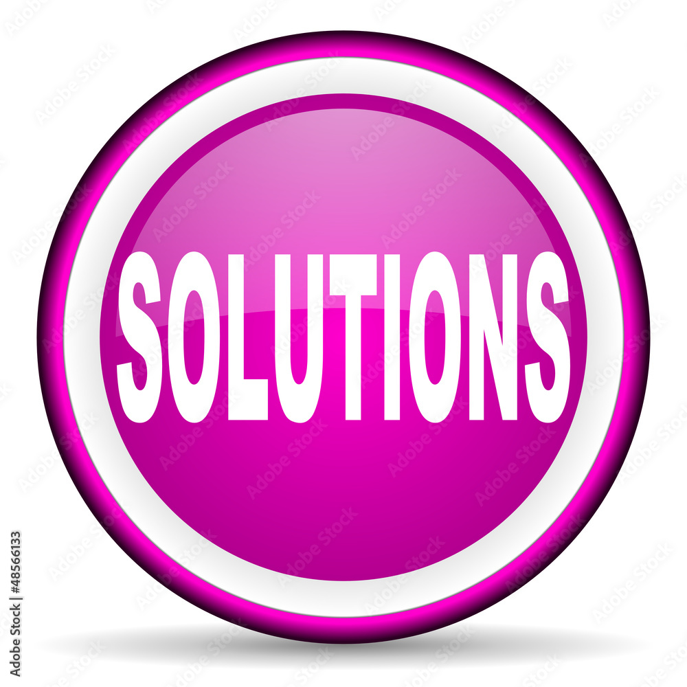 solutions violet glossy icon on white background solutions violet glossy icon on white background