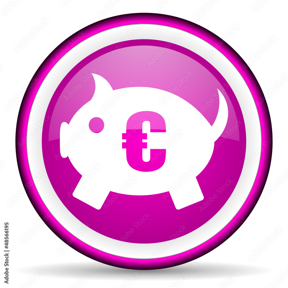 piggy bank violet glossy icon on white background piggy bank violet glossy icon on white background