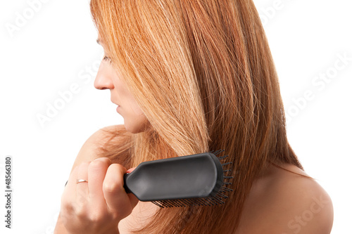 combing hair