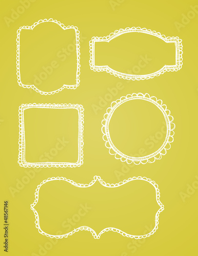 Hand Drawn Vector Lace Borders