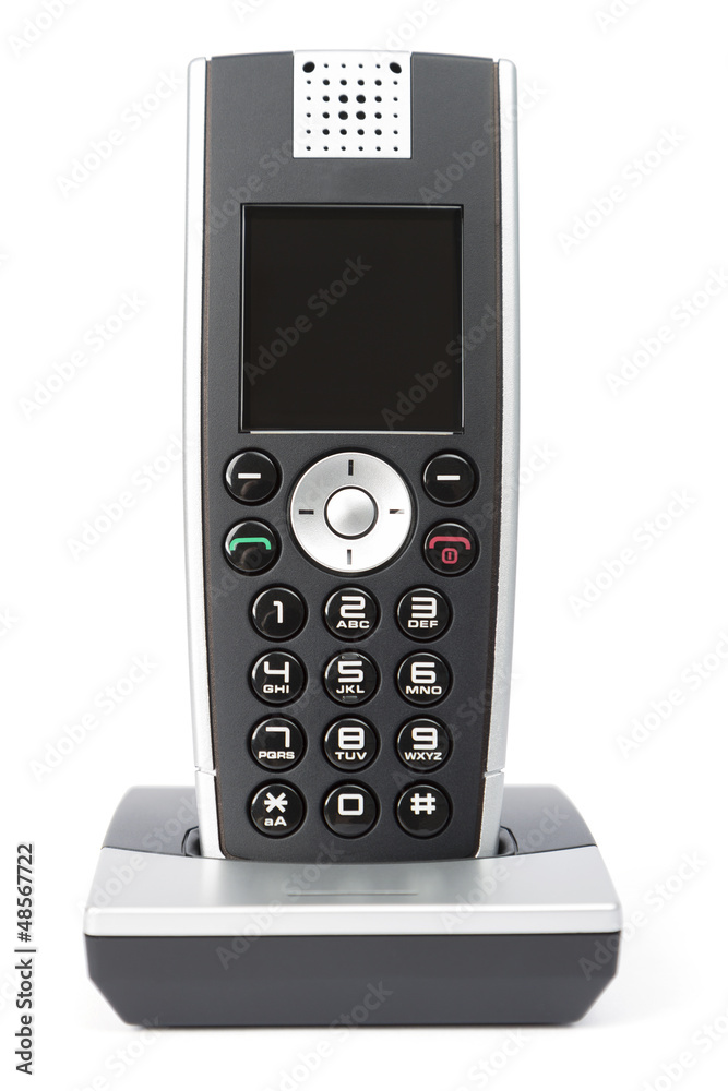 modern wireless telephone in white background modern wireless telephone in white background