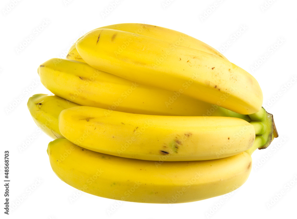 Bunch of bananas on white background