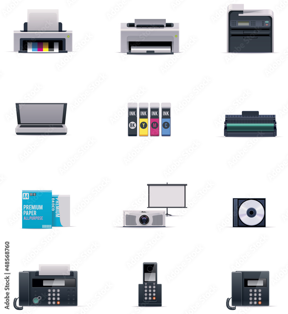 Vector office electronics icon set