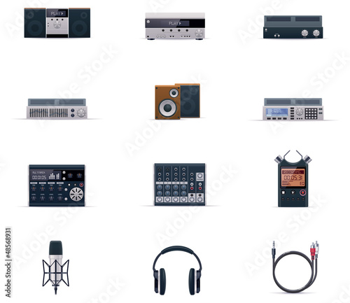 Vector audio electronics icon set