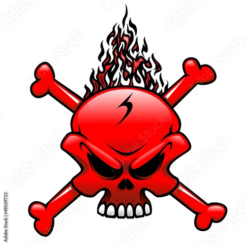 Red Fire Skull Clip Art Tattoo-Teschio Fuoco Rosso Tatuaggio