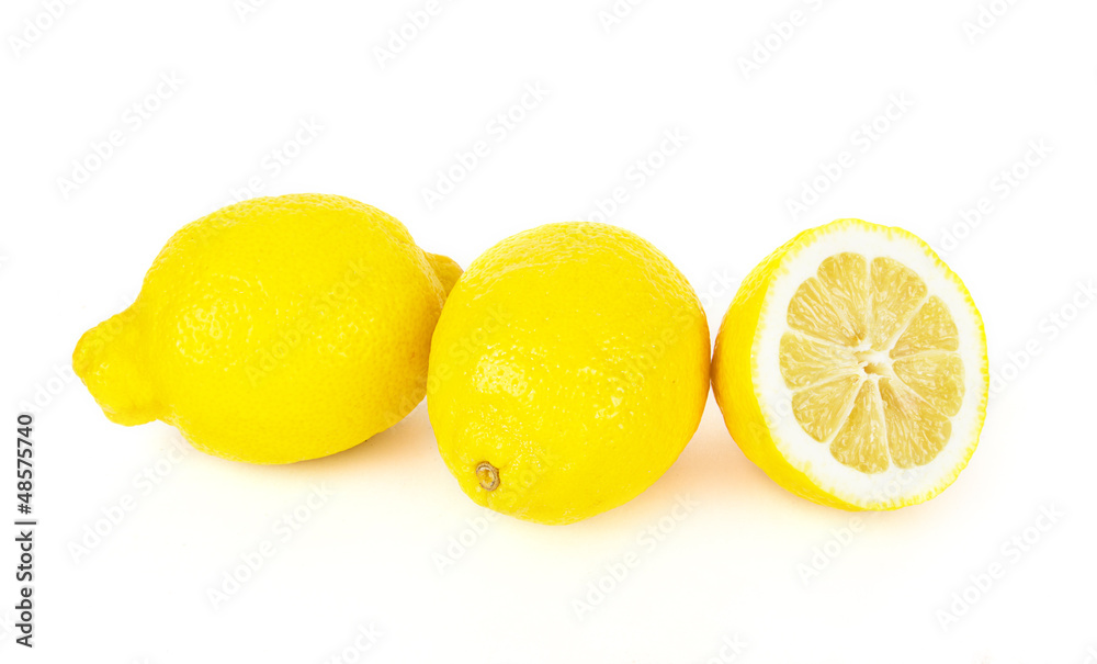 Lemon fruits on white background Lemon fruits on white background