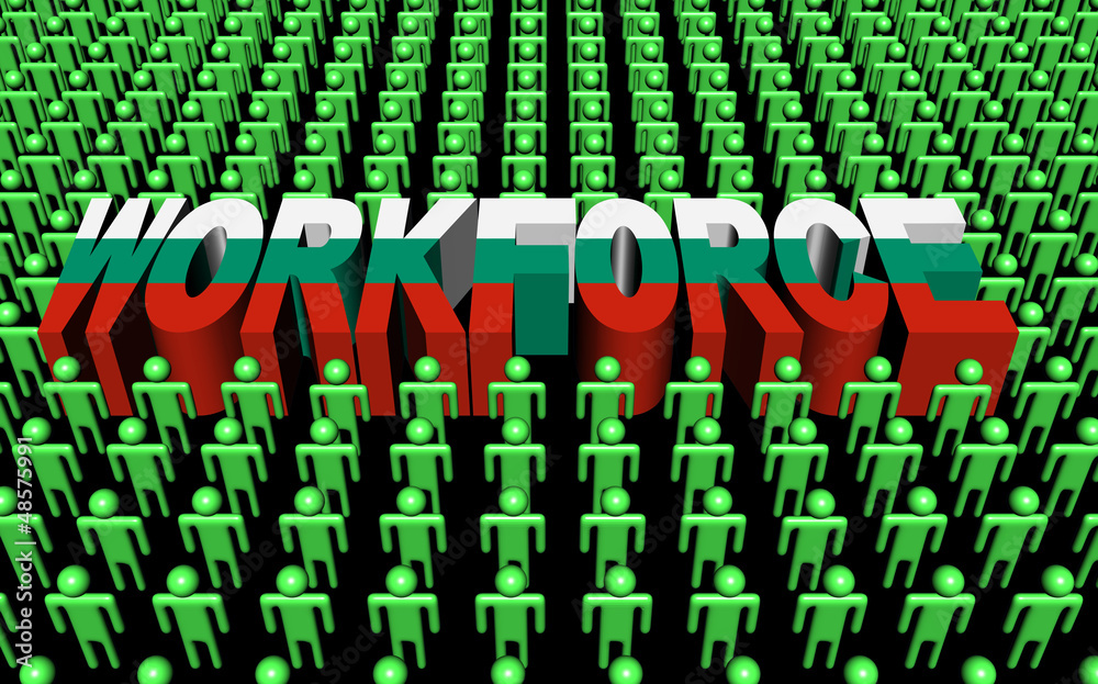 Fototapeta premium Bulgaria workforce with flag text illustration