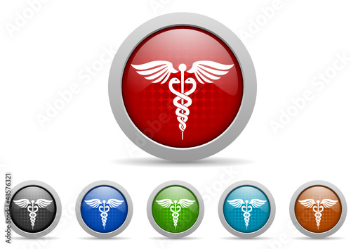 caduceus vector icon set
