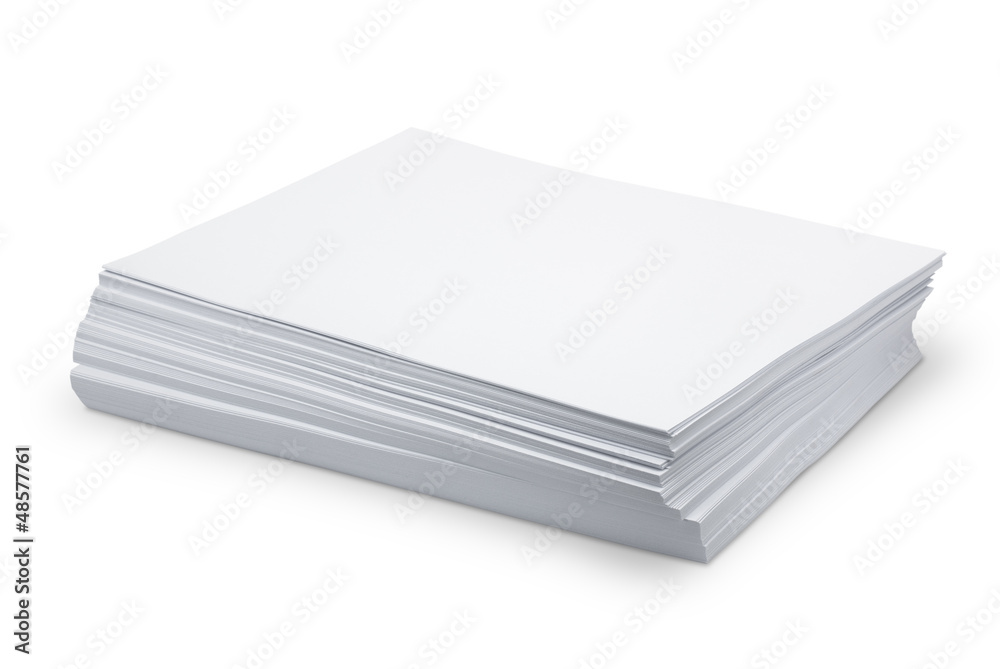 Stack white paper isolated Stack white paper isolated