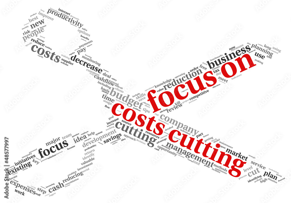 Focus on costs cutting concept