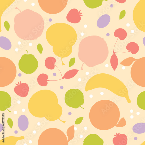 Vector sweet colorful fruit seamless pattern background with