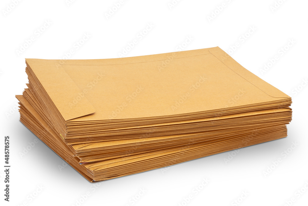 Envelope document stacks isolated on white background Envelope document stacks isolated on white background