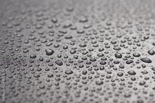 Metal surface of the water droplets