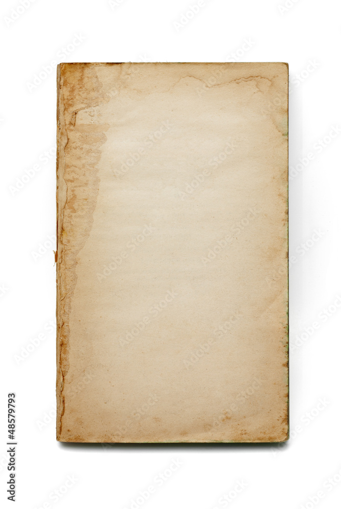 Old bank book on white background