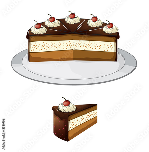 Chocolate cake with cherry