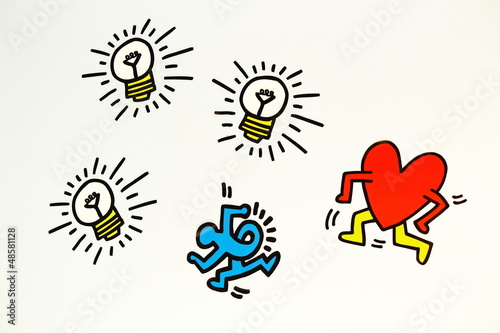 Texture of Man Idea with Heart Background