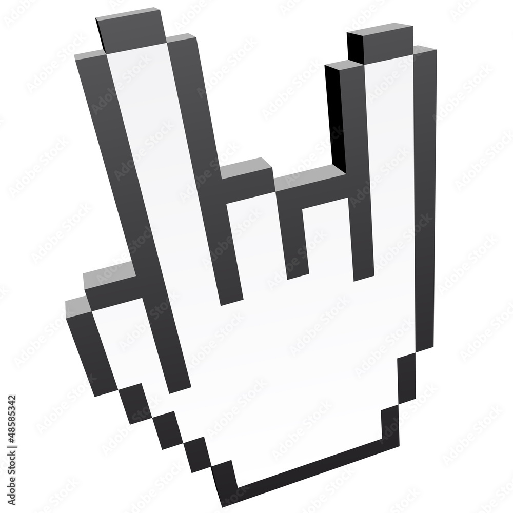 3D Pixelgrafik Hand - Rock 3D Pixelgrafik Hand - Rock